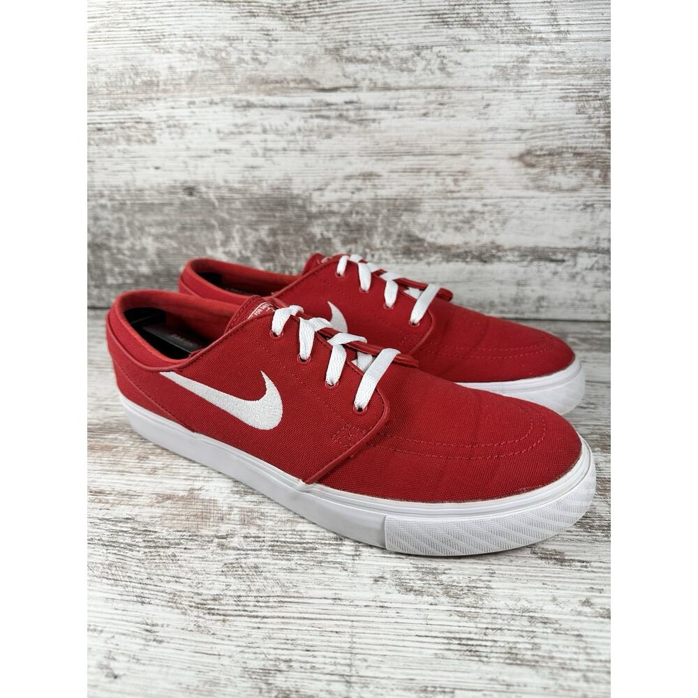 Mens Nike Zoom Stefan Janoski University Red/White Canvas Sneakers Sz 10 EUC!